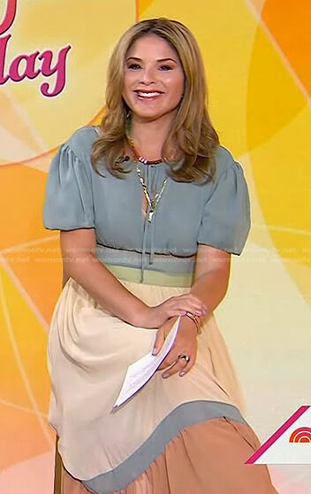 Jenna’s colorblock chiffon dress on Today