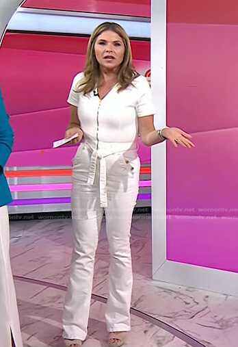 Jenna’s white belted zip jumpsuit on Today
