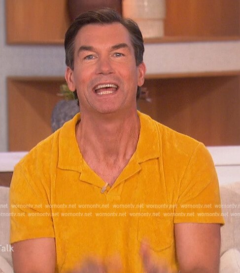 Jerry’s mustard terry polo on The Talk