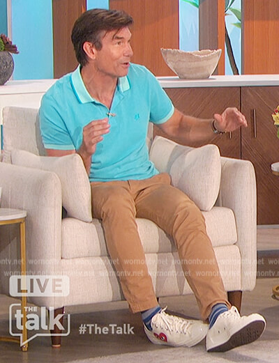 Jerry’s white heart print sneakers on The Talk