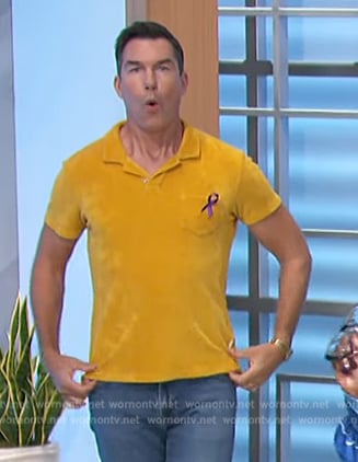 Jerry's mustard terry polo on The Talk