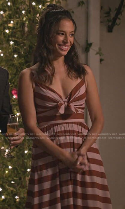 Jessie's striped tie-bust dress on Maggie