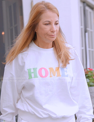 Jill’s home print sweatshirt on The Real Housewives Ultimate Girls Trip