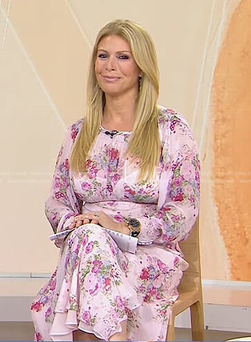 Jill's pink floral maxi dress on Today