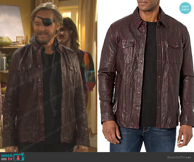 Lionell Leather Shirt Jacket by John Varvatos Star USA worn by Stephen Nichols on Days of our Lives