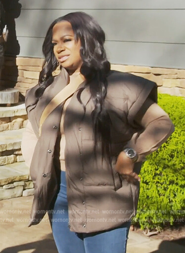 Kandi’s green puffer jacket on The Real Housewives of Atlanta
