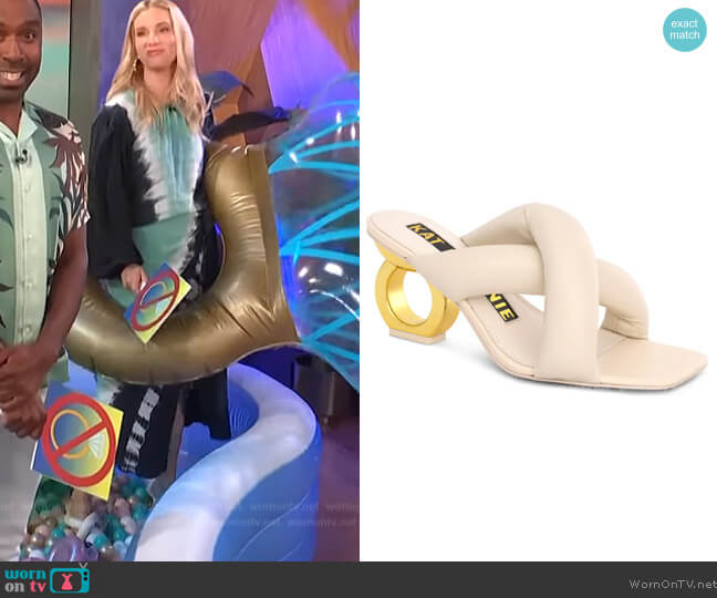 Kat Maconie Itzel Slide Sandal worn by Heather Morris on E! News Daily Pop