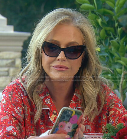 Kathy's dark brown cat eye sunglasses on The Real Housewives of Beverly Hills