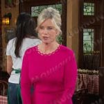 Kayla’s pink scalloped neckline dress on Days of our Lives