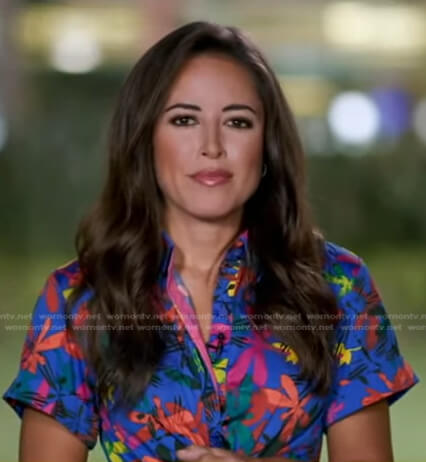 Kaylee Hartung's blue floral dress on Good Morning America
