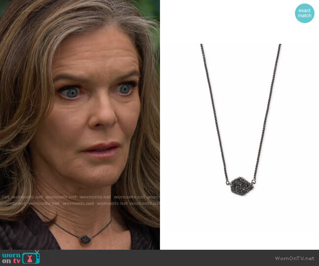 Kendra Scott Tess Necklace in Gunmetal worn by Diane Jenkins (Susan Walters) on The Young and the Restless