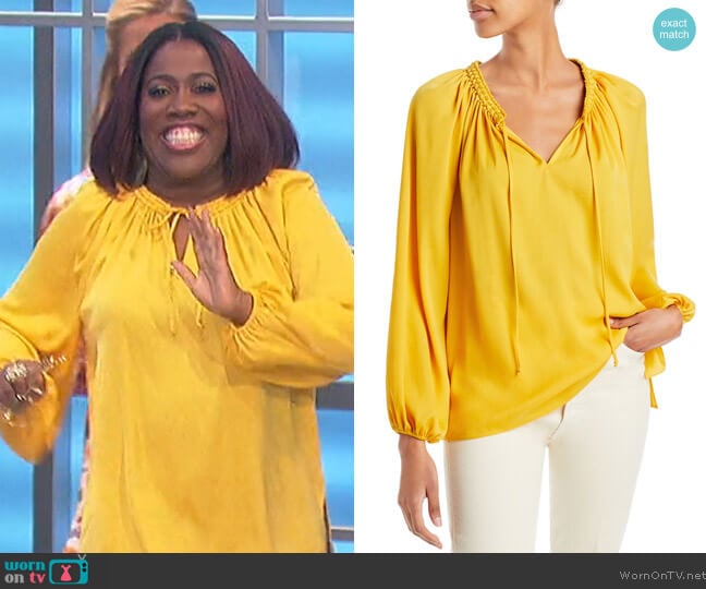 Kobi Halperin Caprice Blouse worn by Sheryl Underwood on The Talk