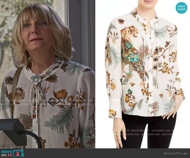 Kobi Halperin Colleen Silk Blouse worn by Maria (Kerri Kenney) on Maggie