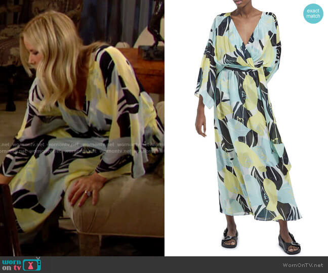 The Kooples Hibiscus Belted Maxi Dress worn by Brooke Logan (Katherine Kelly Lang) on The Bold and the Beautiful