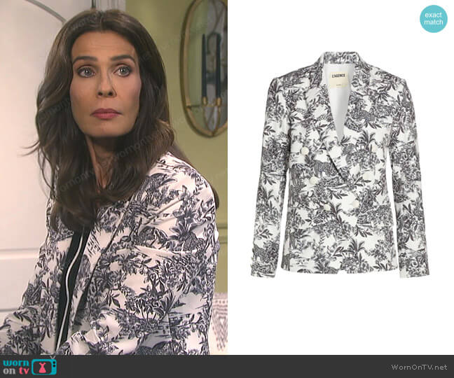 Kenzie Floral Double-Breasted Blazer by L'Agence worn by Hope Williams (Kristian Alfonso) on Days of our Lives