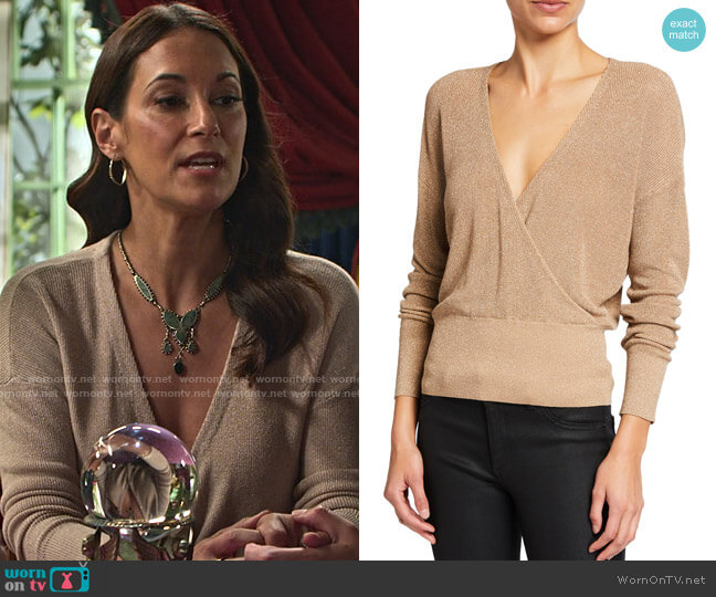 L'Agence Blair Crossover Sweater worn by Amy (Angelique Cabral) on Maggie