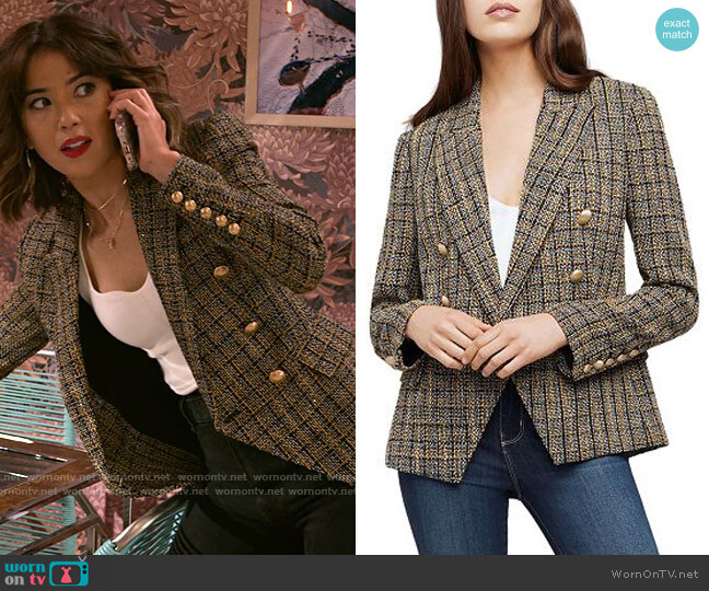L'Agence  Kenzie Tweed Blazer worn by Louise (Nichole Sakura) on Maggie