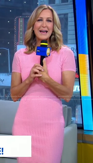 Lara’s pink open knit dress on Good Morning America