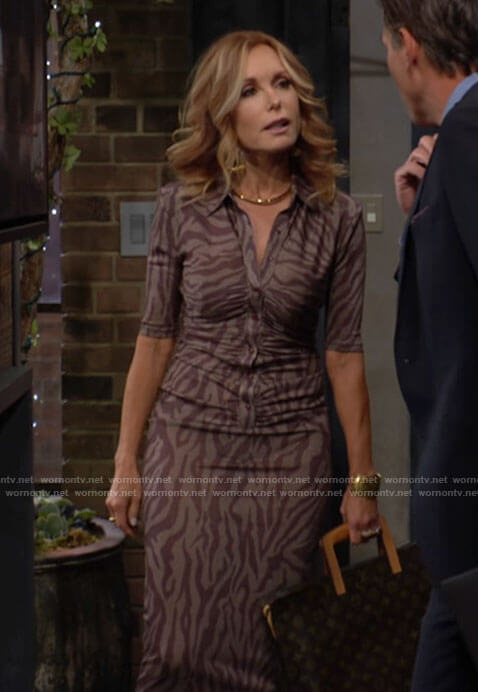 Lauren's zebra print mini dress on The Young and the Restless