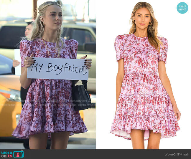 Likely River Dress in Sheer Lilac worn by Maggie (Rebecca Rittenhouse) on Maggie