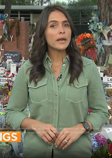 Lilia Luciano's green button down shirt on CBS Mornings