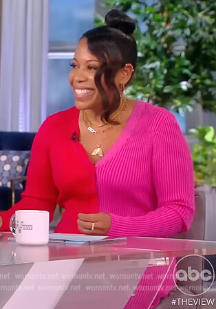 Lindsey Granger’s pink colorblock dress on The View