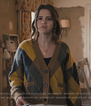 Mabel's argyle knit cardigan on Only Murders in the Building