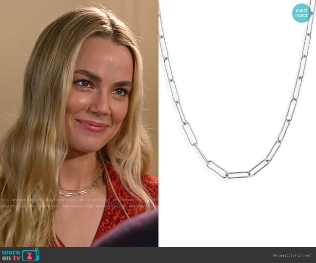 Madewell Paperclip Chain Necklace worn by Maggie (Rebecca Rittenhouse) on Maggie