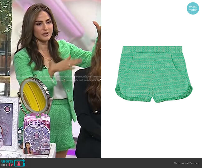 Maje Ivete Fringed Tweed Shorts worn by Ami Desai on Today