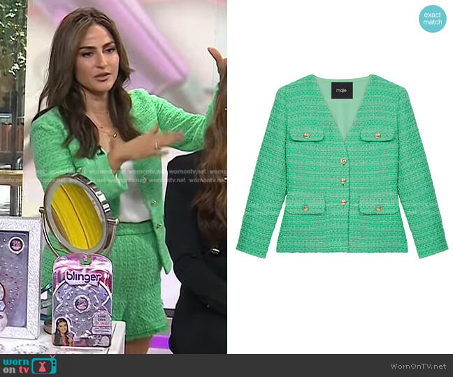 Maje Vivete Tailored Tweed Jacket worn by Ami Desai on Today