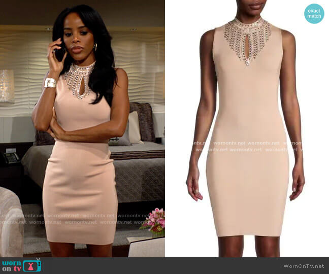 Marciano Rayn Embellished Sheath Dress worn by Imani Benedict (Leigh-Ann Rose) on The Young and the Restless