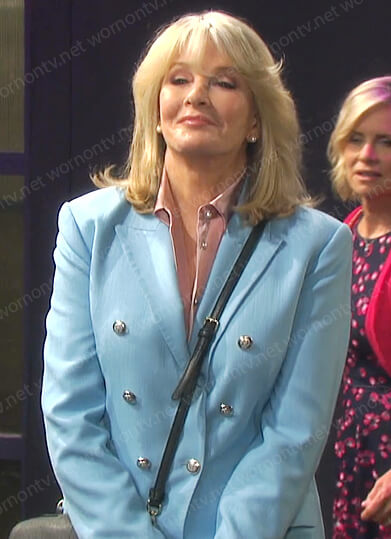 Marlena's blue double breasted blazer on Days of our Lives: Beyond Salem
