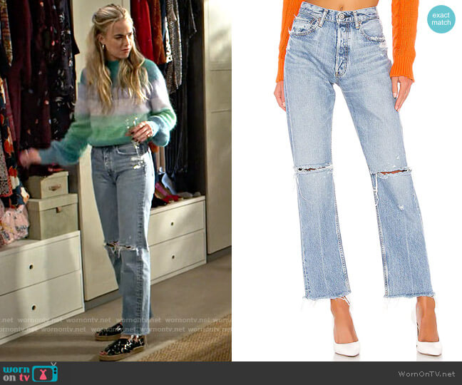Moussy Vintage Viola Wide Straight Jeans worn by Maggie (Rebecca Rittenhouse) on Maggie