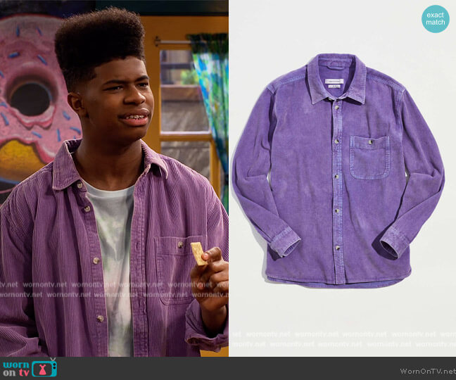 Big Corduroy Work Shirt by Urban Outfitters worn by Munchy (Isaiah Crews) on Side Hustle