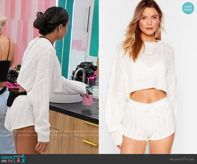 Nasty Gal Got Cable Knit Jumper and Shorts Lounge Set worn by Courtney Boerner on Love Island USA