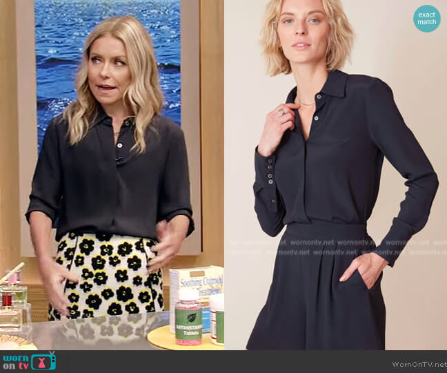 Numi The Simone Button-up Blouse worn by Kelly Ripa on Live with Kelly and Ryan