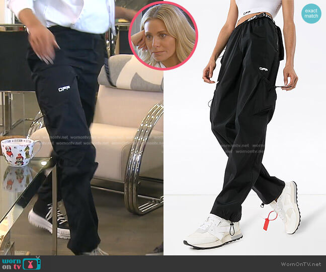Off-White Active Cargo Style Track Pants worn by Dorit Kemsley on The Real Housewives of Beverly Hills