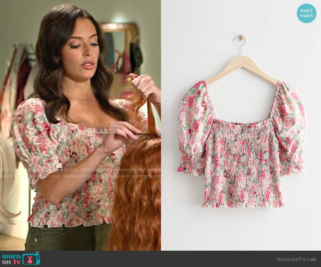 & Other Stories Square Neck Smock Top worn by Jessie (Chloe Bridges) on Maggie