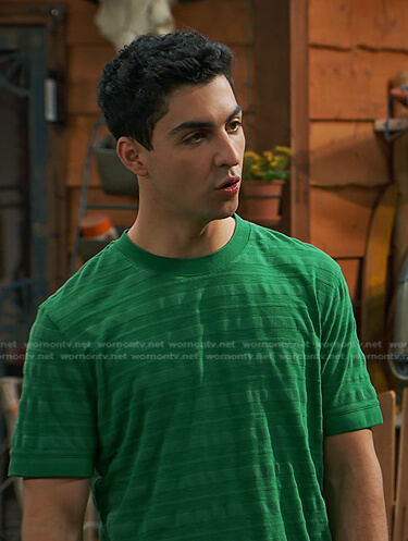 Parker’s green striped tee on Bunkd
