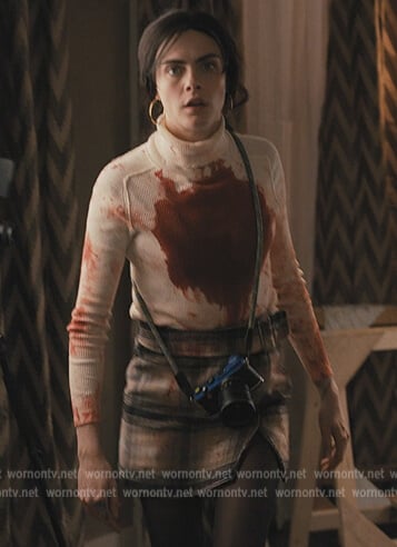 Alice's plaid wrap mini skirt on Only Murders in the Building