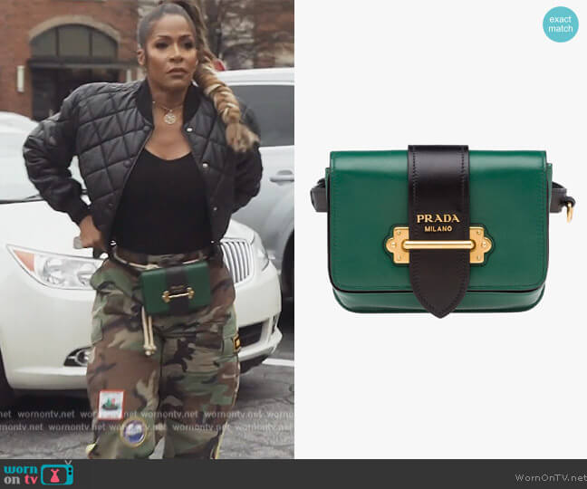 Cahier Leather Crossbody Bag by Prada worn by Sheree Whitefield on The Real Housewives of Atlanta