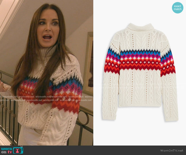 Rag & Bone Willow Fair Isle Turtleneck Sweater worn by Kyle Richards on The Real Housewives of Beverly Hills
