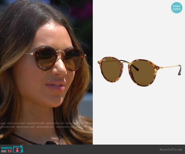 Ray Ban Round Fleck Sunglasses worn by Courtney Boerner on Love Island USA