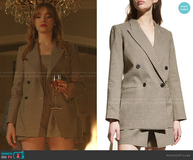 Check Blazer Jack by Rebecca Taylor worn by Kirby Anders (Maddison Brown) on Dynasty