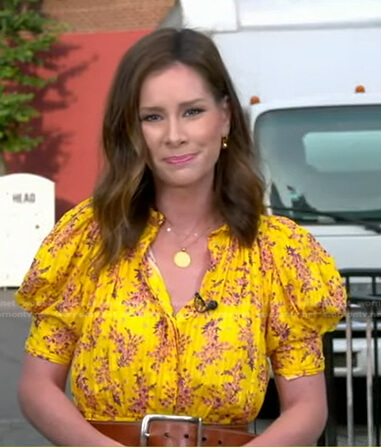 Rebecca's yellow floral dress on Good Morning America