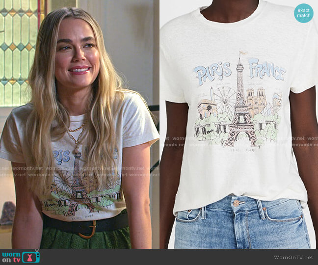 Re/Done 70s Loose Tee Paris France worn by Maggie (Rebecca Rittenhouse) on Maggie