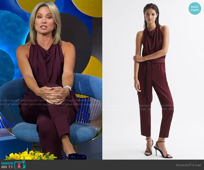 Frida Jumpsuit by Reiss worn by Amy Robach on Good Morning America