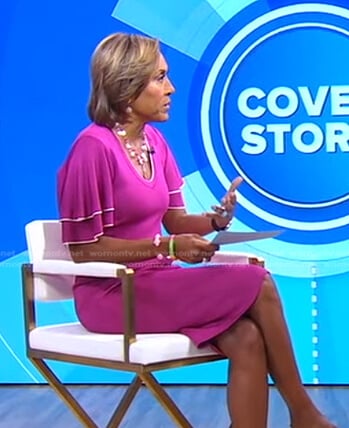 Robin’s pink ruffle sleeve dress on Good Morning America