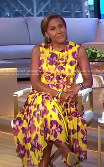 Robin's yellow floral midi dress on Good Morning America