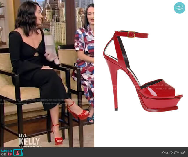 Saint Laurent Tribute Platform Sandals worn by Brie Bella on Live with Kelly and Ryan